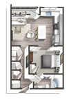 One Bedroom, One Bath Axel Row
